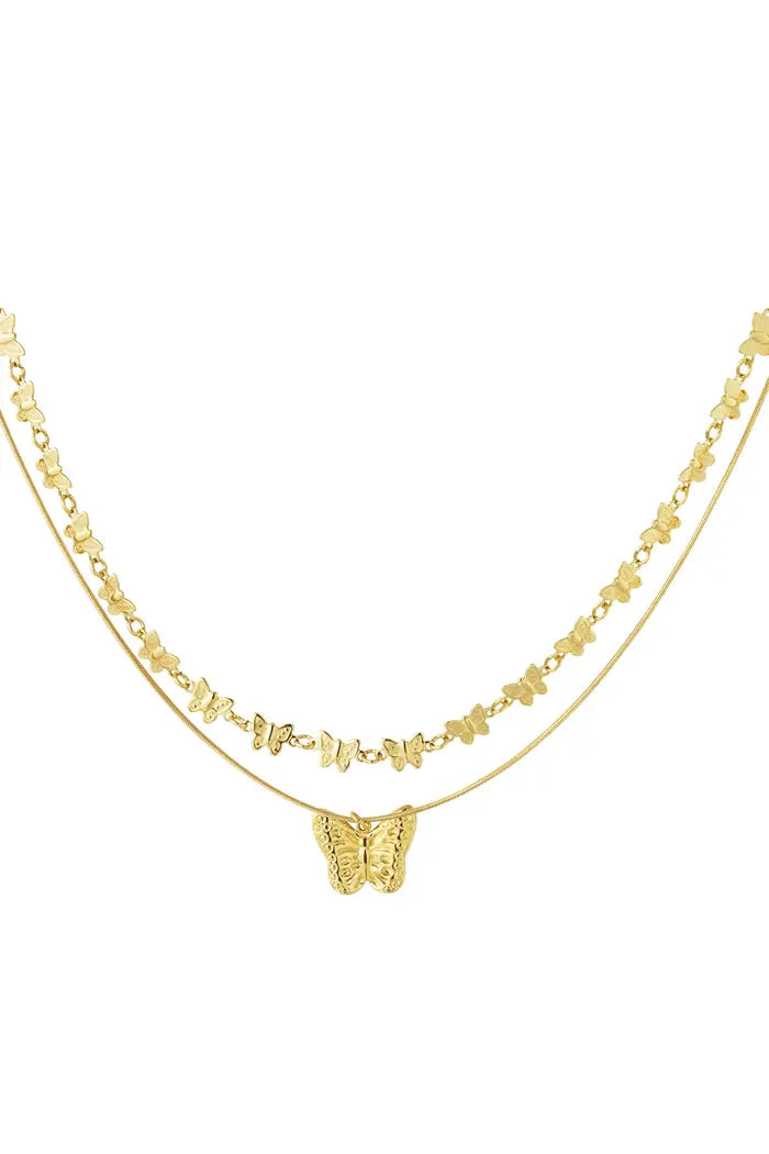 Double Butterfly Necklace