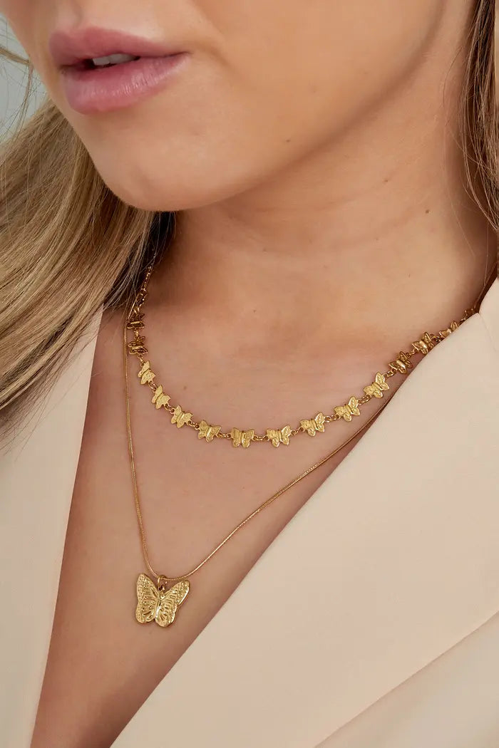 Double Butterfly Necklace