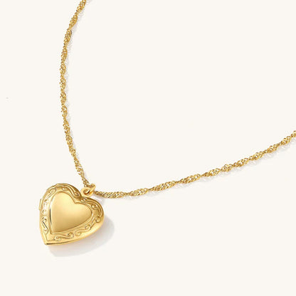 Best Friend Heart Locket Necklace
